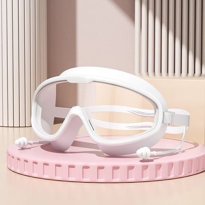 Swimming Goggles Big Frame Swimming Goggles Big Frame HD Wide View Anti-Fog UV Protection Swimming Goggles for Adults No Leaking