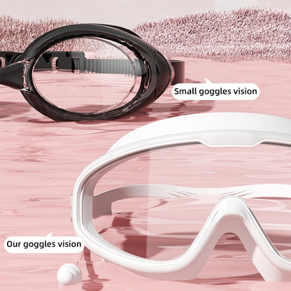 Swimming Goggles Big Frame Swimming Goggles Big Frame HD Wide View Anti-Fog UV Protection Swimming Goggles for Adults No Leaking