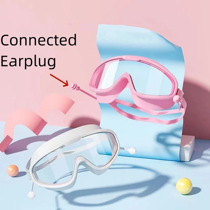 Swimming Goggles Big Frame Swimming Goggles Big Frame HD Wide View Anti-Fog UV Protection Swimming Goggles for Adults No Leaking